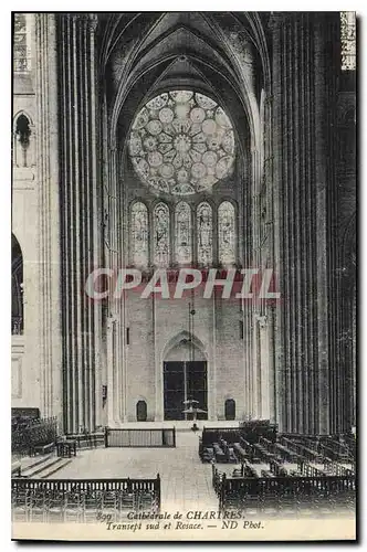 Cartes postales Cathedrale de Chartres transept sud et Rosace