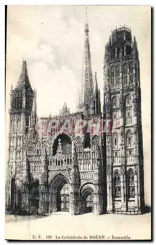 Ansichtskarte AK La Cathedrale de Rouen Ensemble