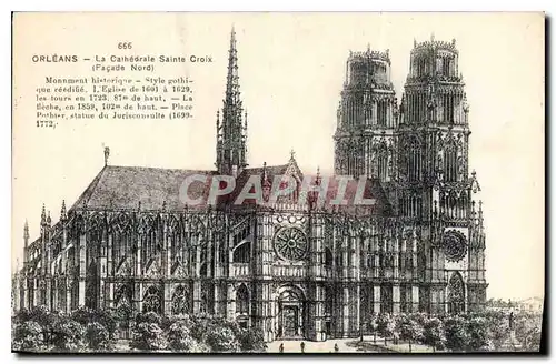 Cartes postales Orleans La Cathedrale Sainte Croix facade Nord