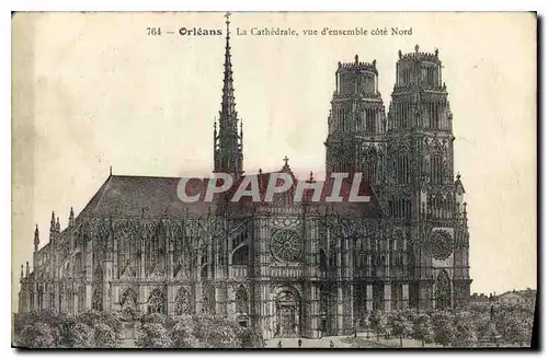 Cartes postales Orleans La Cathedrale vue d'ensemble cote nord
