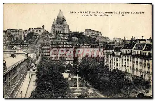 Cartes postales Paris Panorama du Square d'Anvers vers le Sacre Coeur