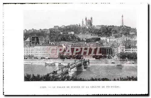 Cartes postales Lyon Le Palais de Justice et la Colline de Fourviere