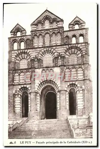 Cartes postales Le Puy Facade principale de la Cathedrale XIIe