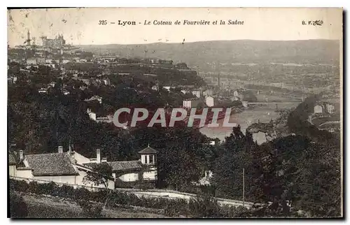 Cartes postales Lyon Le Coteau de Fourviere et la Saone