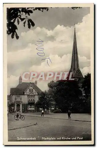 Cartes postales Schwarzenbek Marktplatz mit Kirche und Post
