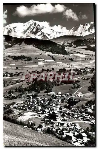 Cartes postales Megeve Vue generale avec le Mont Blanc