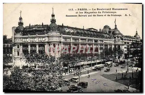 Ansichtskarte AK Paris Le Boulevard Haussmann et les Magasins du Printemps