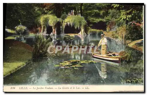 Cartes postales Lille Le Jardin Vauban La Grotte et le Lac