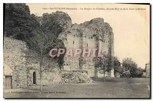 Ansichtskarte AK Ste Suzanne Mayenne Le Donjon du Chateau facade est vu de la Cour interieure