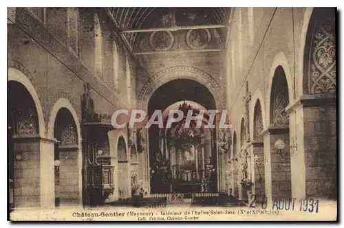 Ansichtskarte AK Chateau Gontier Mayenne Interieur de l'Eglise Saint Jean