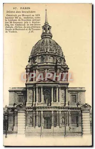 Cartes postales Paris Dome des Invalides