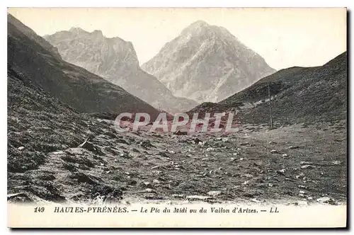 Ansichtskarte AK Hautes Pyrenees le Pic du Midi vu du Vallon d'Arizes