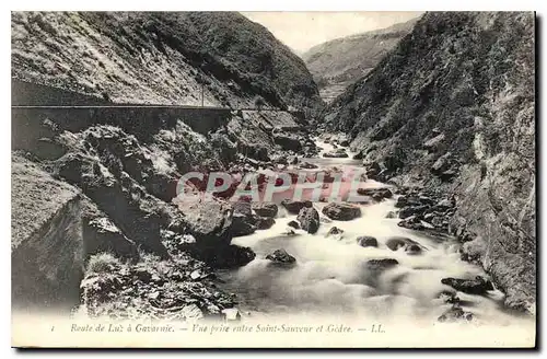 Ansichtskarte AK Route de Luz a Gavarnie vue prise entre Saint Sauveur et Gedre