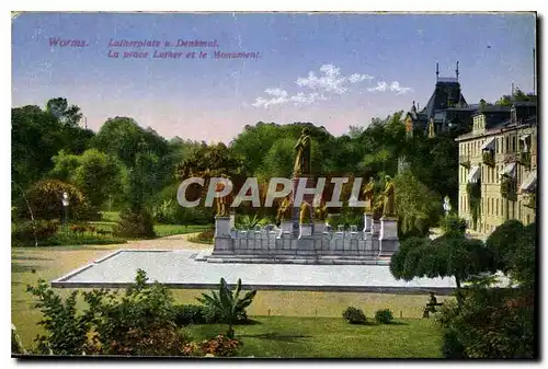 Cartes postales Worms la place Luther et le Monument