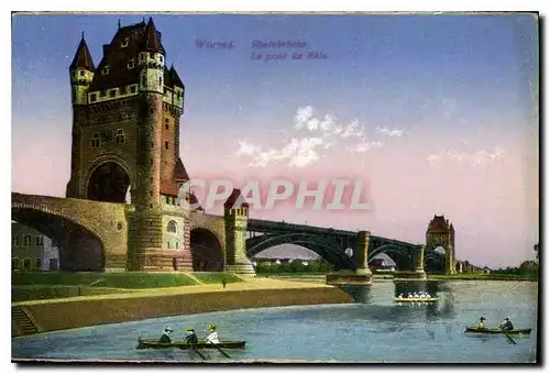 Cartes postales Worms le pont du Rhin