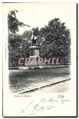 Cartes postales Lille statue de Negrier