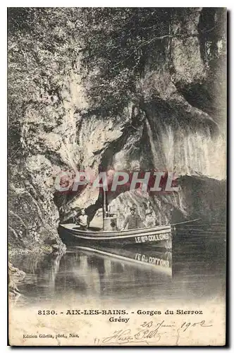 Cartes postales Aix les Bains Gorges du Sierroz Gresy Bateau