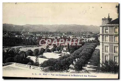 Cartes postales Pau vue sur Jurancon et le Boulevard des Pyrenees