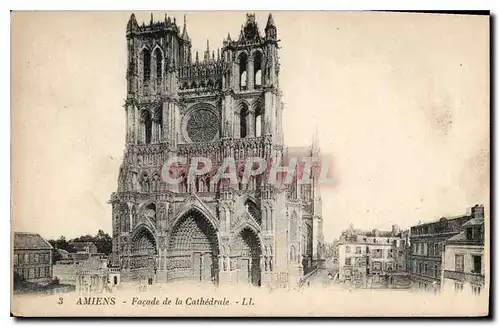 Cartes postales Amiens Facade de la Cathedrale