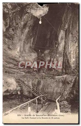 Ansichtskarte AK Grottes de Baume les Messieurs Jura la Salle Renaud er la Montee de 18 metres