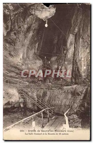 Cartes postales Grottes de Baume les Messieurs Jura la Salle Renaud er la Montee de 18 metres