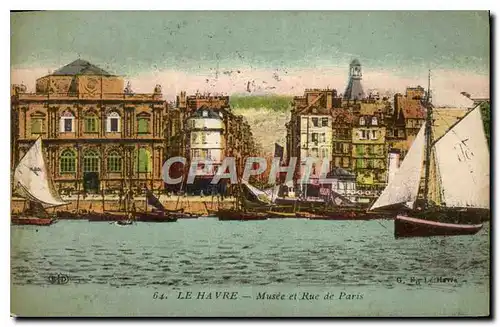 Cartes postales Le Havre Musee et Rue de Paris Bateau