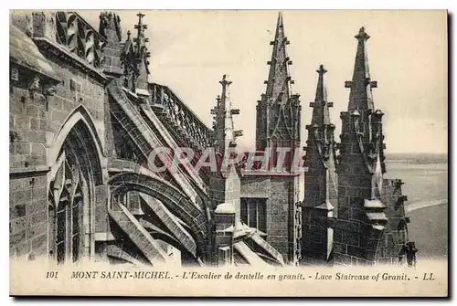 Cartes postales Mont Saint Michel l'Escalier de dentelle en granit