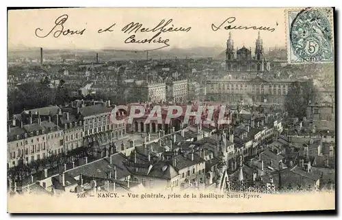 Ansichtskarte AK Nancy vue generale prise de la Basilique Saint Epvre