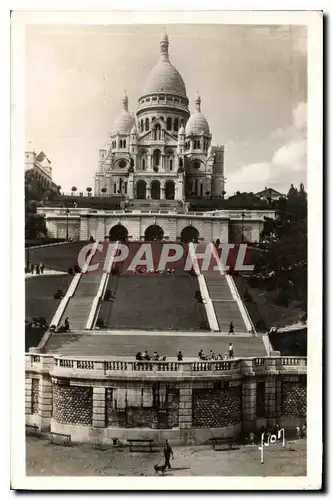 Ansichtskarte AK Paris en Flanant Basilique du Sacre Coeur et l'escalier monumental