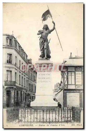 Cartes postales Compiegne statue de Jeanne d'Arc