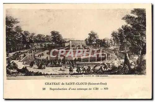 Cartes postales Chateau de Saint Cloud Seine et Oise Reproduction d'une estampe de 1730