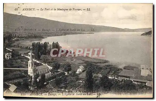 Cartes postales Annecy Duingt l'eglise et Bords du Lac