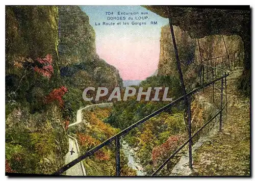 Cartes postales Excursion aux Gorges du Loup la Route et les Gorges