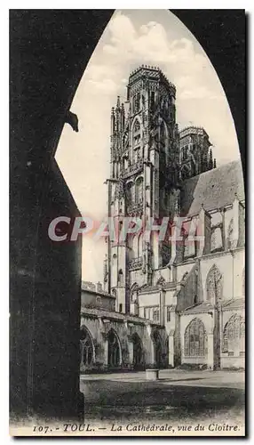 Cartes postales Toul la Cathedrale vue du Cloitre