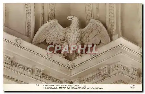 Cartes postales Chateau de Maisons Laffitte Vestibule motif de sculpture du plafond Aigle