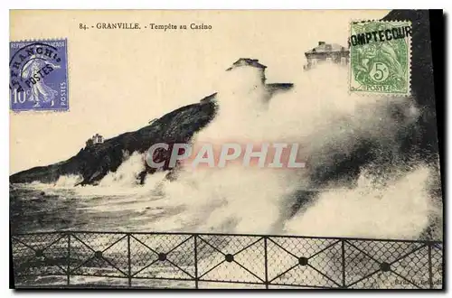 Cartes postales Granville Tempete au Casino