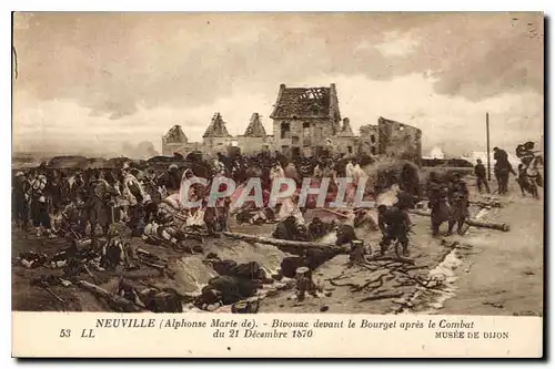 Cartes postales Neuville Alphonse Marie de Bivouac devant le Bourget apres le Combat du 21 Decambre 1870