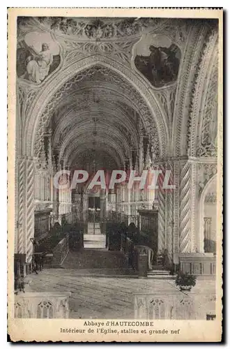 Cartes postales Abbaye d'Hautecombe Interieur de l'Eglise stalles et grande nef