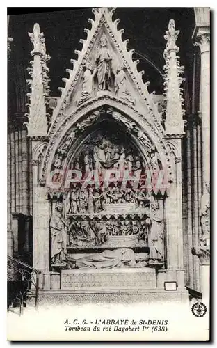 Cartes postales Abbaye de St Denis Tombeau du Roi Dagobert Ier