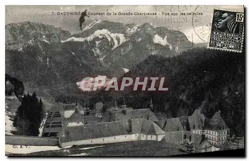 Cartes postales Dauphine Couvent de la Grande Chartreuse vue sur les cellules