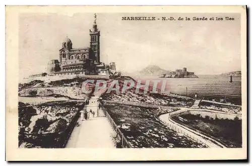 Cartes postales Marseille N D de la Garde et les Iles