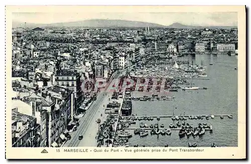 Ansichtskarte AK Marseille Quai du Port Vue generale prise du Pont Transbordeur