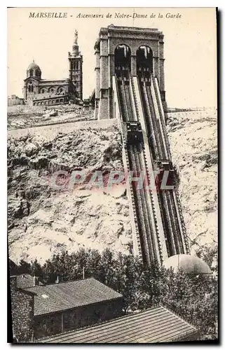 Cartes postales Marseille Ascenseurs de Notre Dame de la Garde