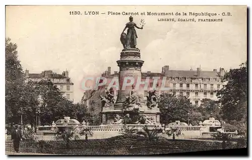 Cartes postales Lyon Place Carnot et Monument de la Republique Liberte Egalite Fraternite