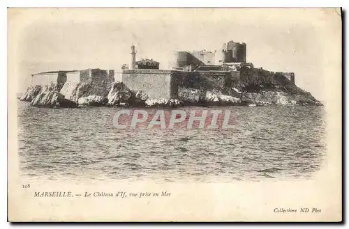 Cartes postales Marseille Le Chateau d'If vue prise en Mer