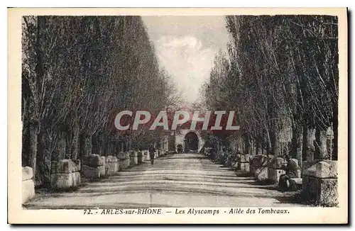 Ansichtskarte AK Arles sur Rhone Les Alyscamps Allee des Tombeaux