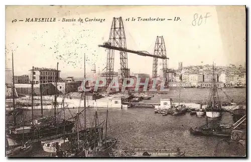 Ansichtskarte AK Marseille Bassin du Carenage et le Transbordeur Bateaux