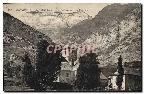 Ansichtskarte AK Gavarnie l'eglise XVI renfermant les Granes des Templiers