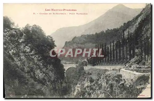 Ansichtskarte AK Les Hautes Pyrenees Gorges de St Lauveur Pont Napoleon