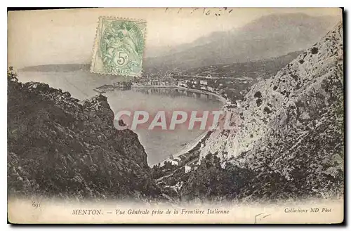 Cartes postales Menton Vue generale prise de la Frontiere Italienne